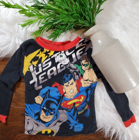 🌿5/$25 Justice League Red/Blue Pajama Top | sz 2T - Picture 3 of 7